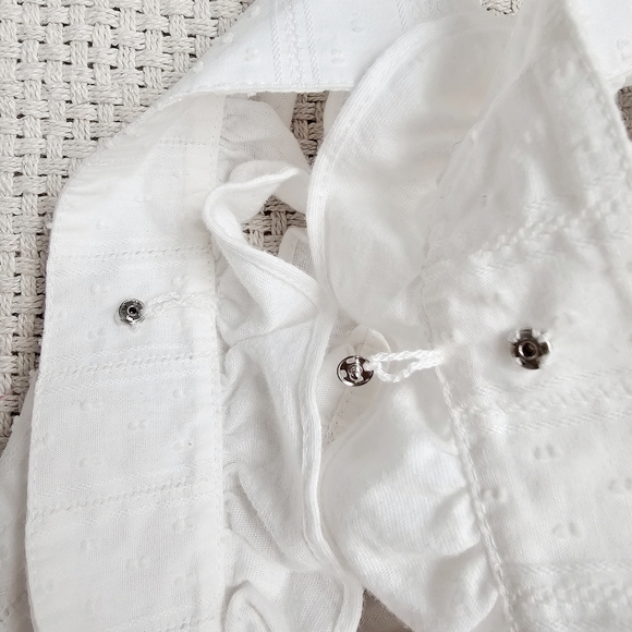 J. Crew Cotton Linen Blend Bow Ruffle Tank Top Size Small nwt - Picture 10 of 12